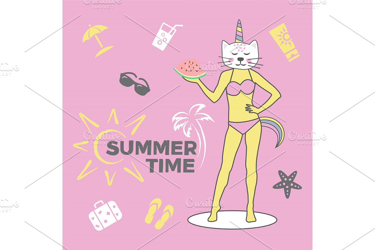 Summer Time. Cute illustration. in Objects - product preview 8
