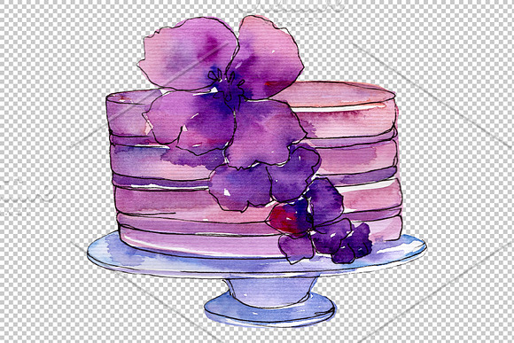 Cakes Yummy Watercolor png in Illustrations - product preview 2