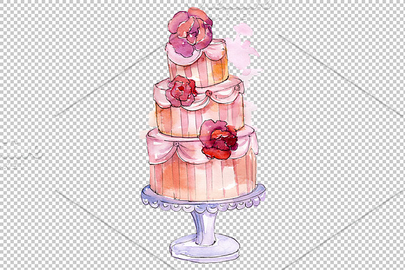 Cakes Yummy Watercolor png in Illustrations - product preview 4