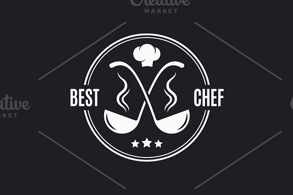 Ladle logo with chef hat. Best chef.