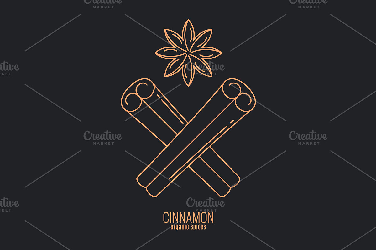 Cinnamon sticks logo. in Objects - product preview 8