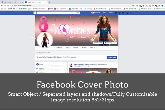 Facebook & Twitter Cover PSD in Social Media Templates - product preview 3