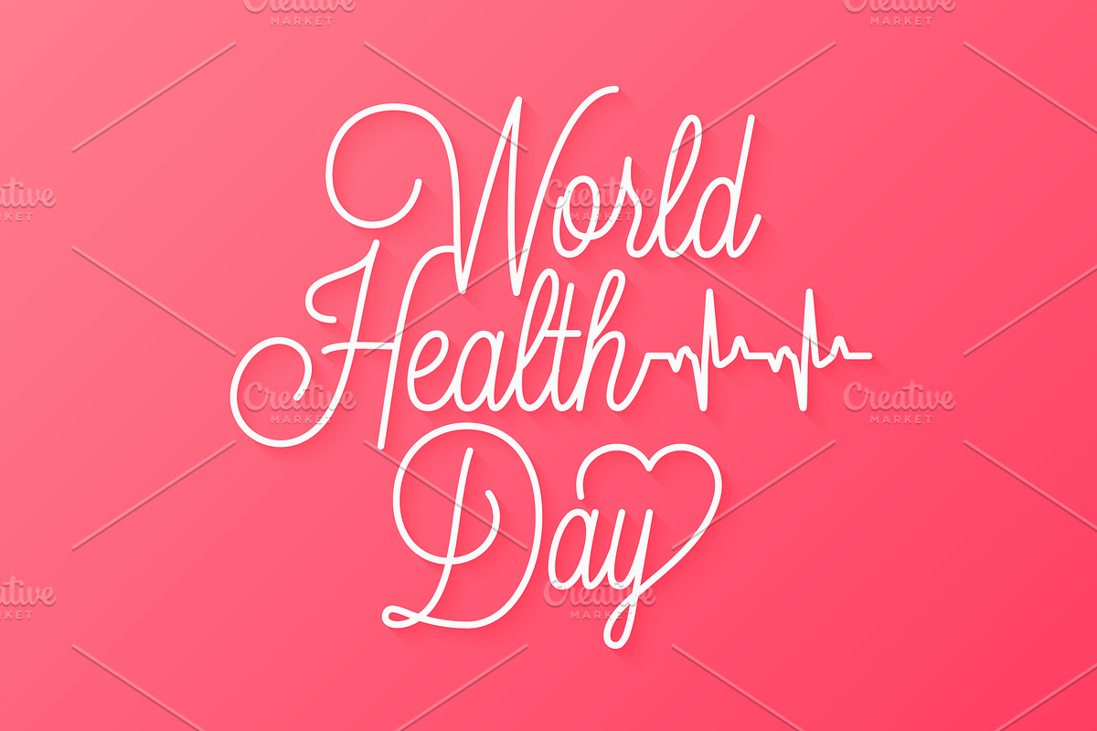 World health day linear lettering. in Illustrations - product preview 8
