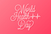 World health day linear lettering.