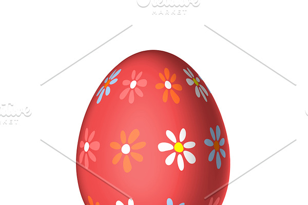 Easter egg with a flower pattern