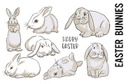 Cute Easter Bunny Doodle Clipart