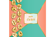 Happy Easter Greeting Card with Gold