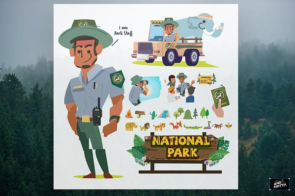 Park staff - vector illustration