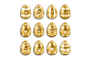 Easter Gold Eggs Set with White