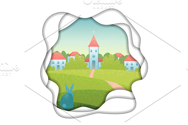 Easter Vector Illustration with
