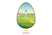 Happy Easter Greeting Card with