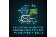 Email marketing neon light icon