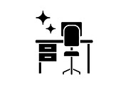 Cleaning table desk glyph icon