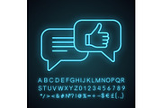 Positive customer feedback neon icon