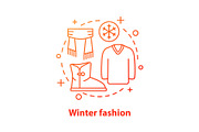 Winter outfit concept icon