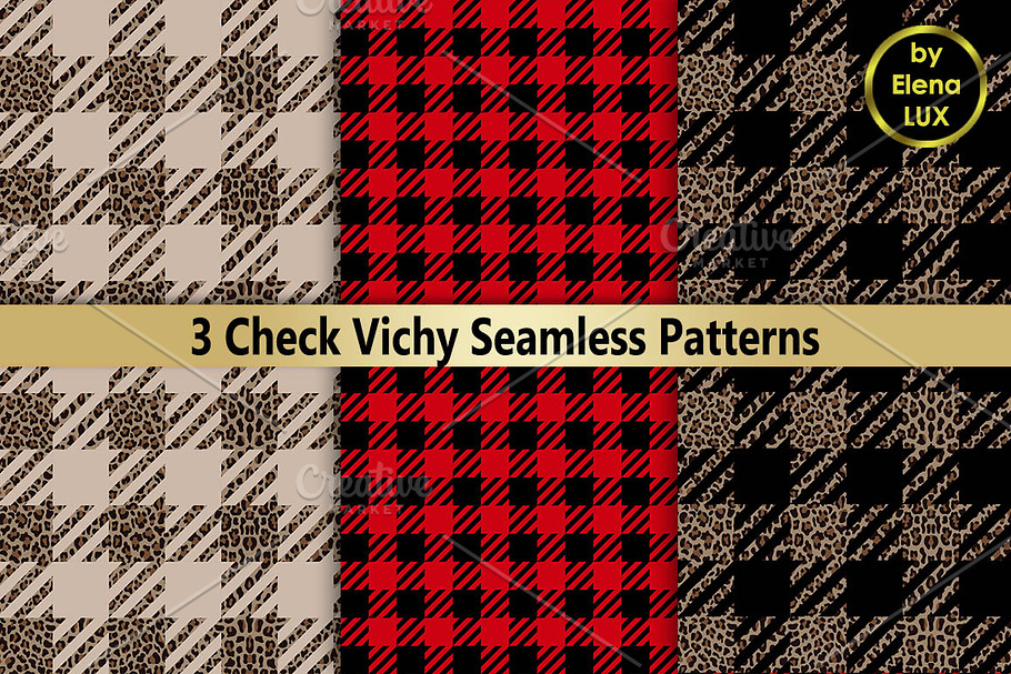 Check Vichy Seamless Set in Patterns - product preview 8