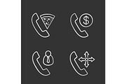 Phone services chalk icons set