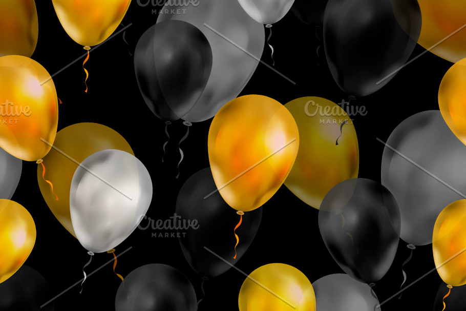 A lot of luxury balloons on dark in Patterns - product preview 8