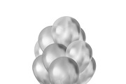 Bunch of luxury silver balloons