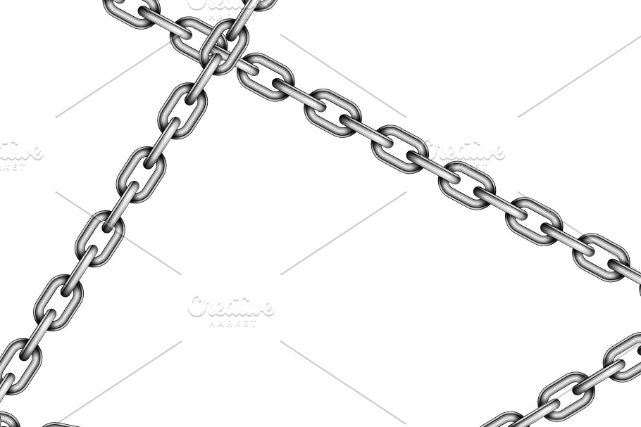 Glossy metal crossed chains