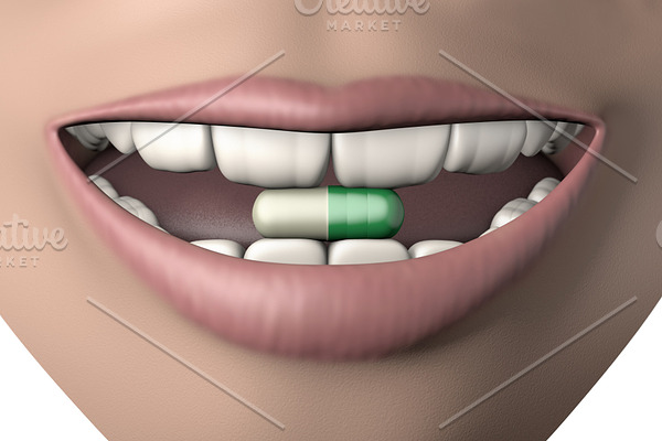 3d illustration antidepressant pill