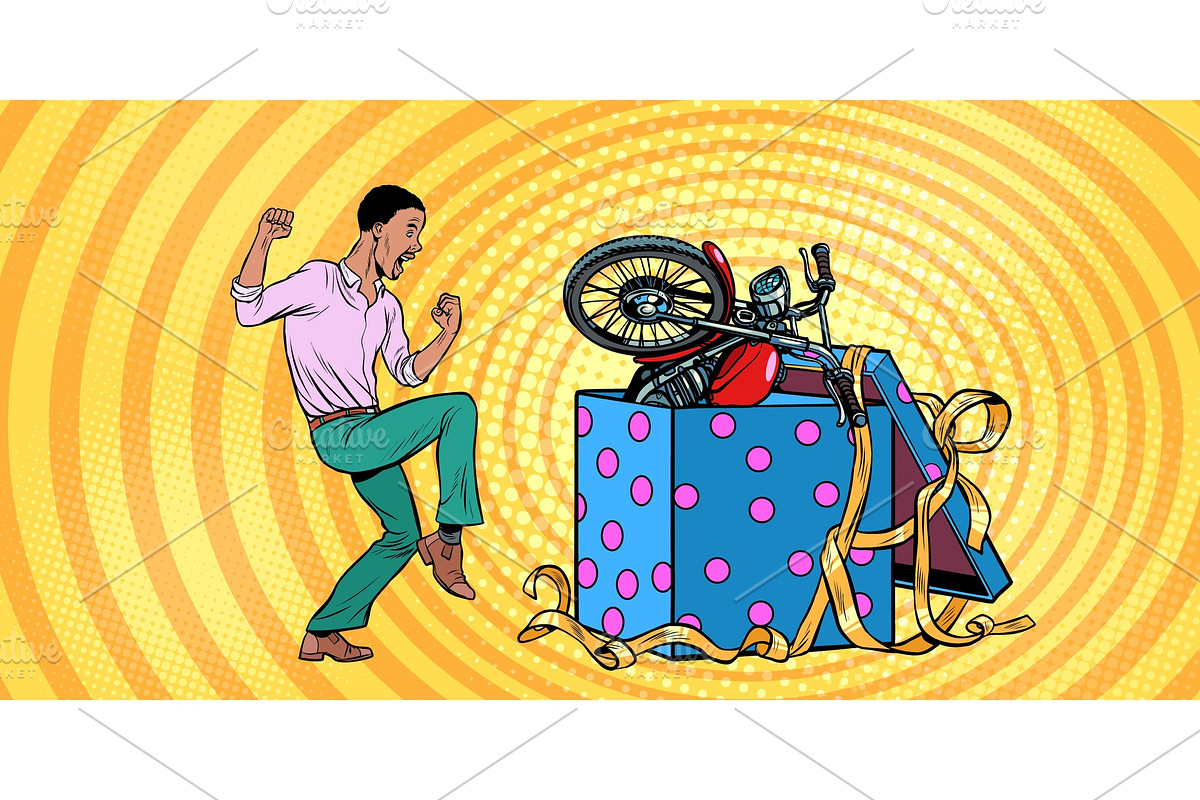 african Man and motorcycle holiday in Illustrations - product preview 8