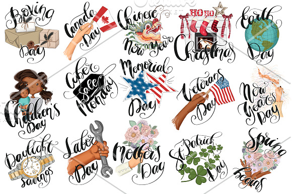 Holiday Planner Icons Clipart Kit in Holiday Icons - product preview 3