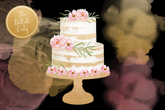 Naked Layered Wedding Cake Clipart in Illustrations - product preview 1
