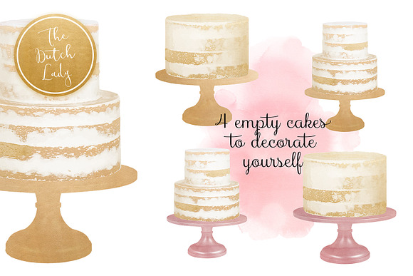 Naked Layered Wedding Cake Clipart in Illustrations - product preview 2