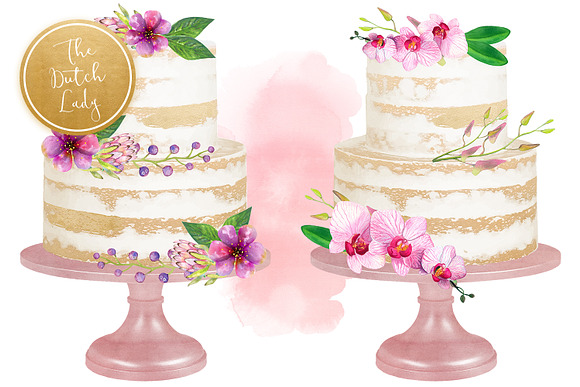 Naked Layered Wedding Cake Clipart in Illustrations - product preview 4