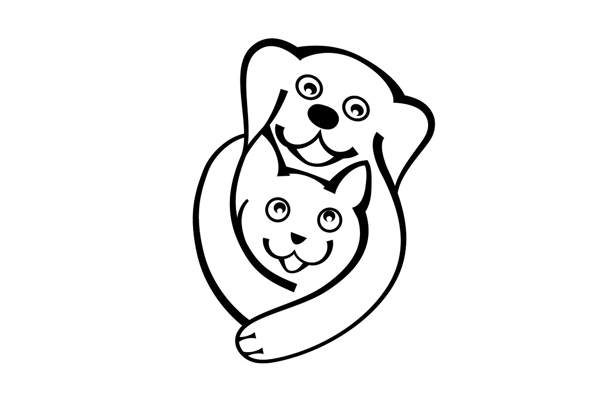 Dog and cat hug together with love. in Illustrations - product preview 8