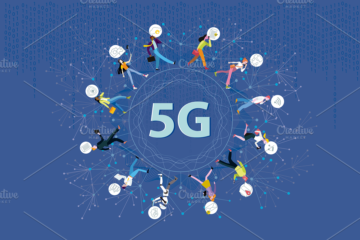 5G network wireless systems in Illustrations - product preview 8