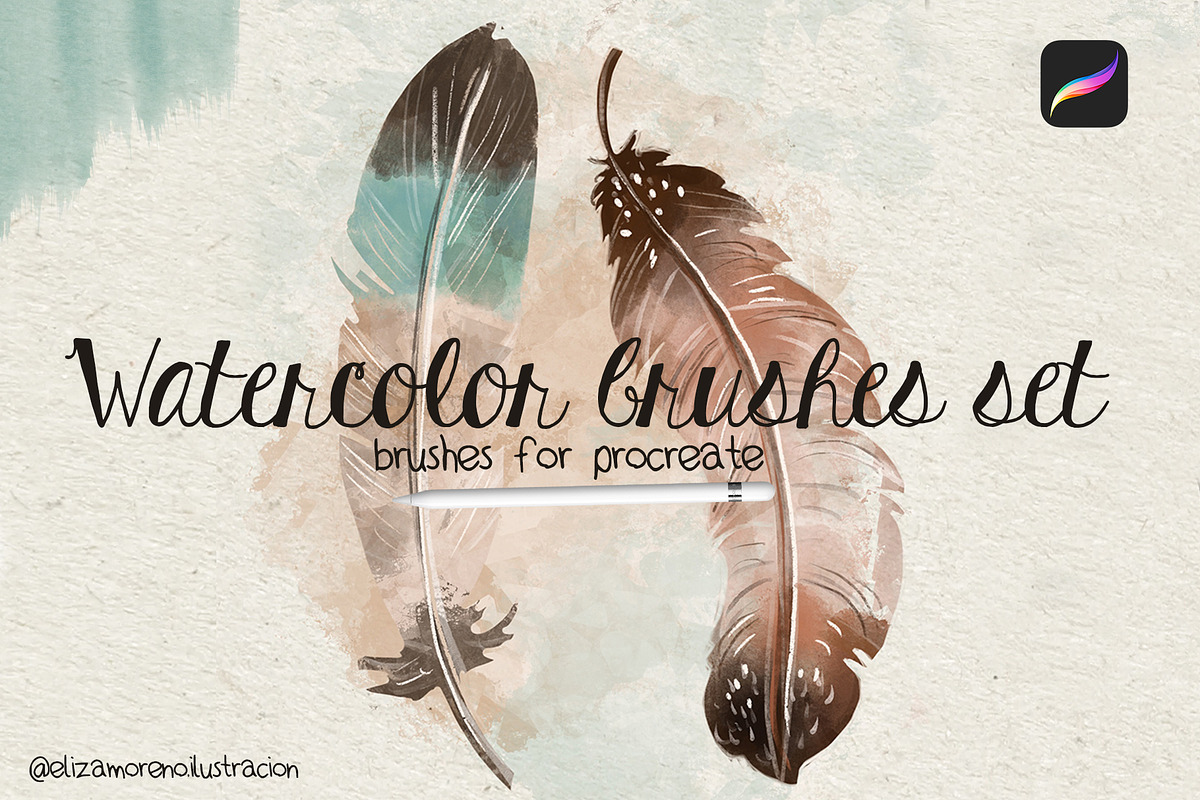 Watercolor brushes set for Procreate in Photoshop Brushes - product preview 8