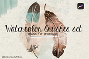 Watercolor brushes set for Procreate