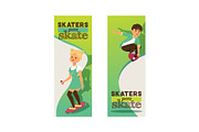 Skateboarders on skateboard vector