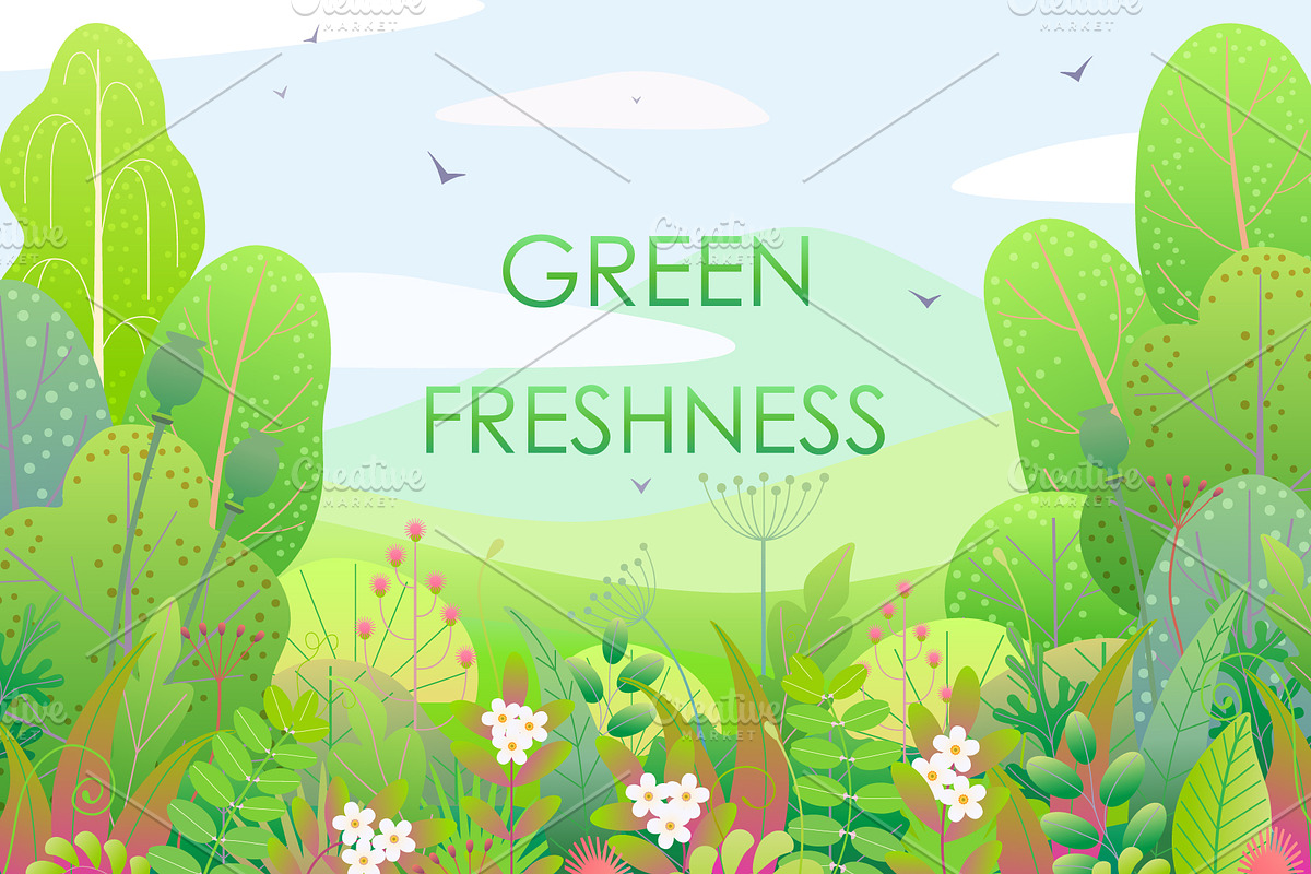 Green Leaves  Freshness in Illustrations - product preview 8