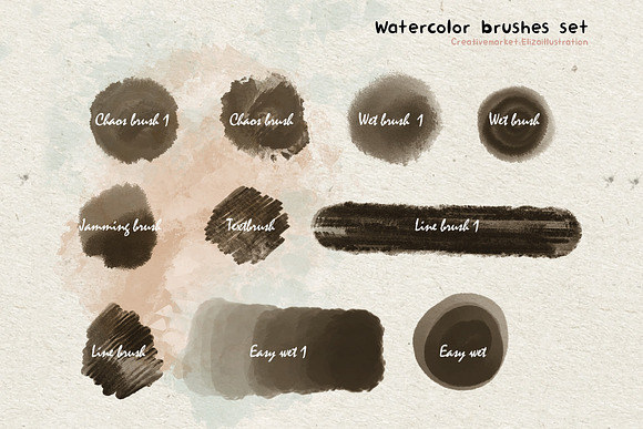 Watercolor brushes set for Procreate in Photoshop Brushes - product preview 1