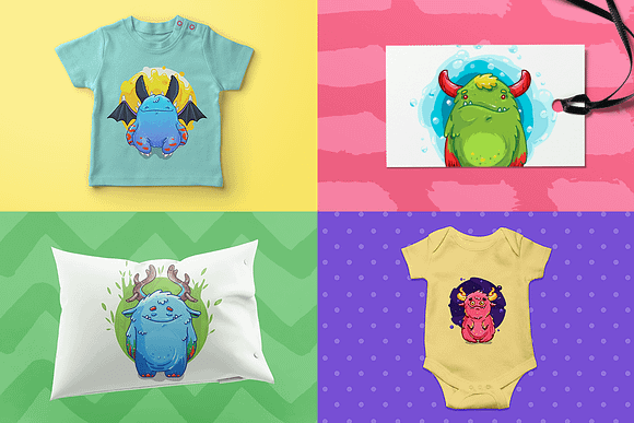 Cute Monsters Pack in Illustrations - product preview 2