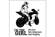 Woman and sport motorbike -