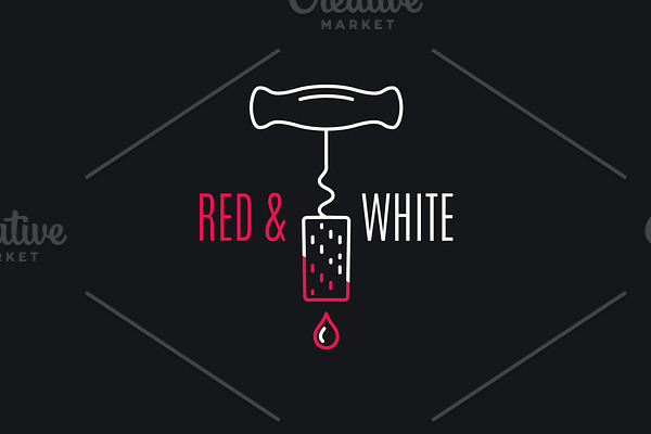 Wine red and white logo.