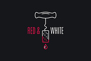 Wine red and white logo.