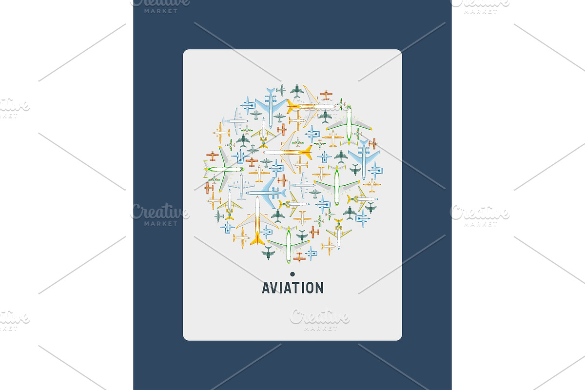 Plane vector traveling on aircraft in Illustrations - product preview 8