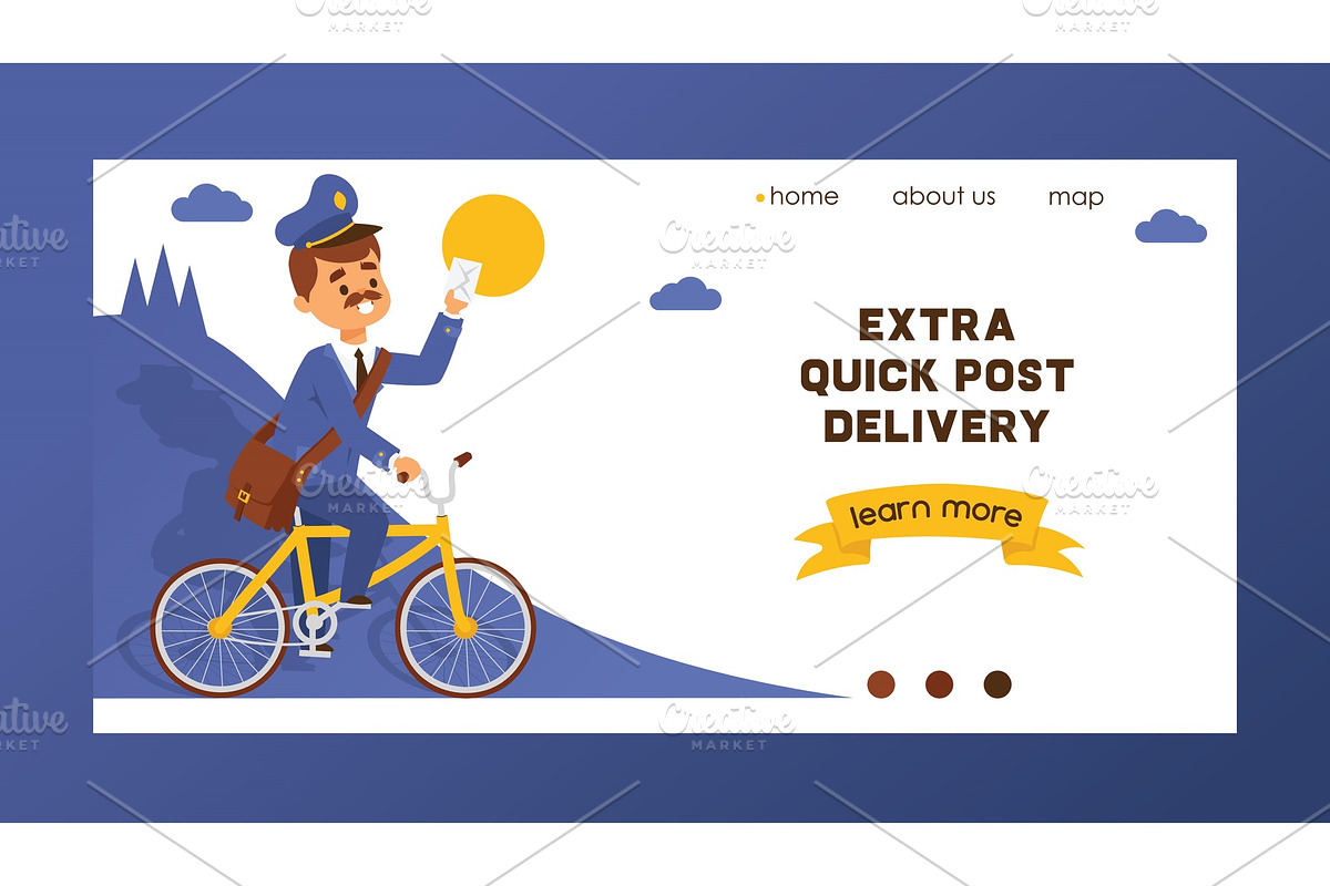 Postman vector landing web page in Textures - product preview 8