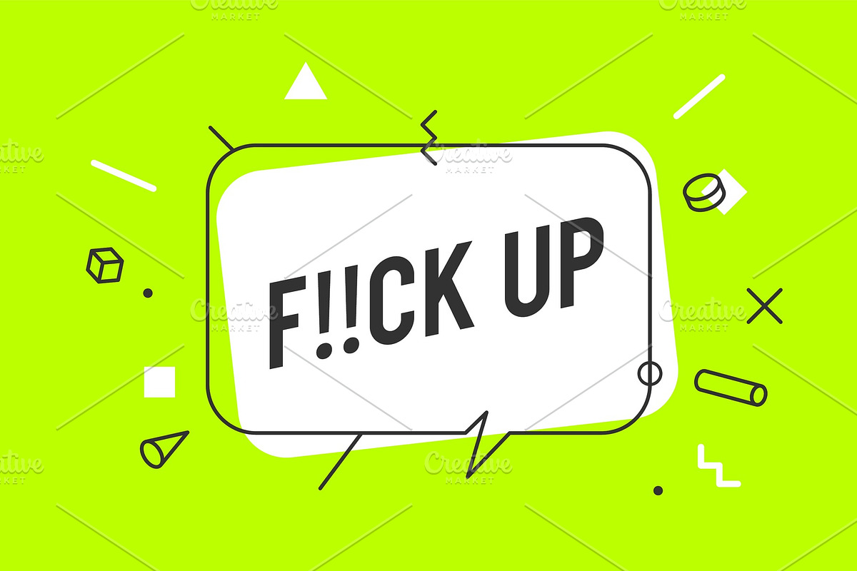 Banner F..ck up. Speech bubble in Illustrations - product preview 8