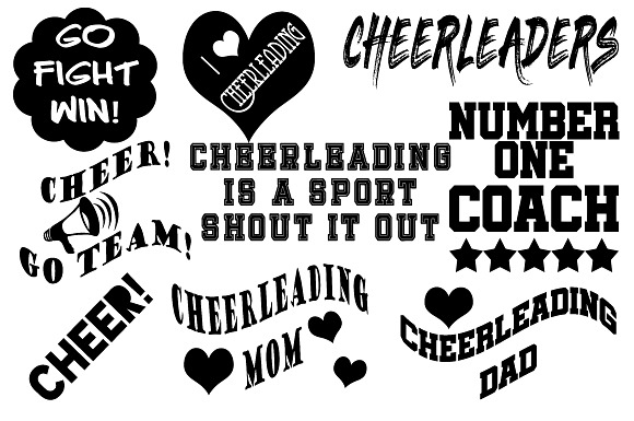 Cheerleader Silhouettes AI EPS & PNG in Illustrations - product preview 1