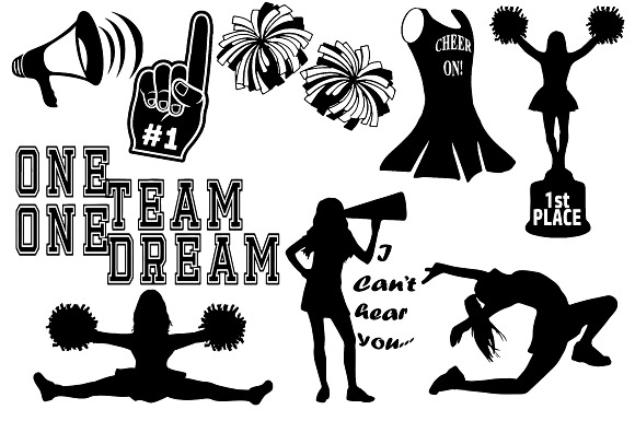 Cheerleader Silhouettes AI EPS & PNG in Illustrations - product preview 2