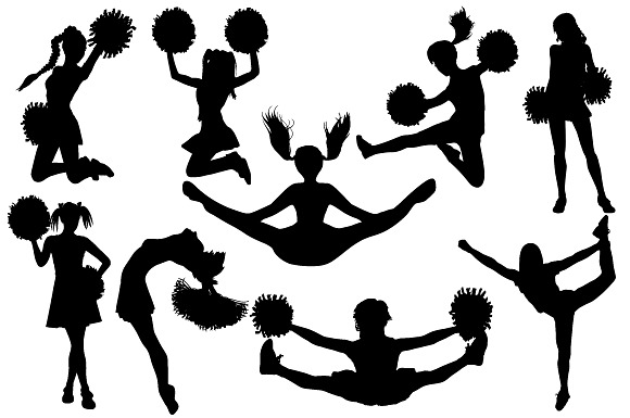 Cheerleader Silhouettes AI EPS & PNG in Illustrations - product preview 3