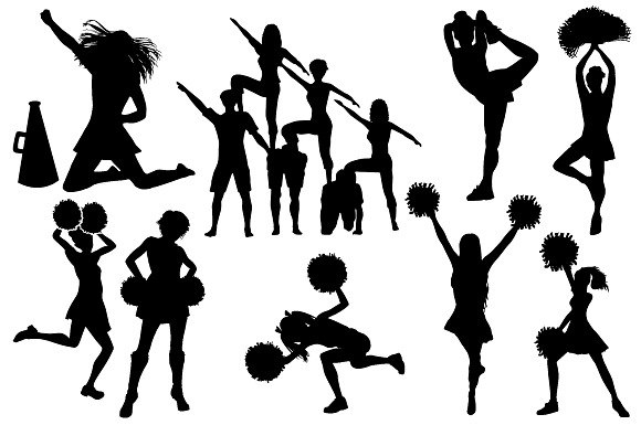 Cheerleader Silhouettes AI EPS & PNG in Illustrations - product preview 4