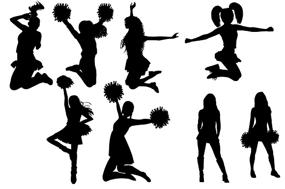 Cheerleader Silhouettes AI EPS & PNG in Illustrations - product preview 5