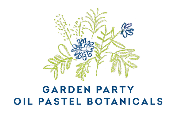 Garden Party Oil Pastel Botanicals in Illustrations - product preview 3